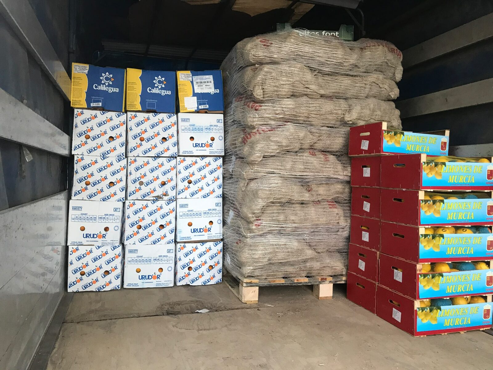 Palés preparados en almacén